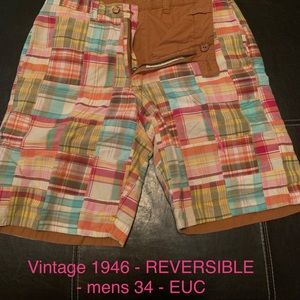 Reversible men’s 34 plaid/khaki shorts